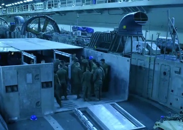 Transport Module Being Set Up on a LCAC Aboard USS Boxer