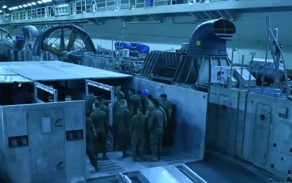 Transport Module Being Set Up on a LCAC Aboard USS Boxer
