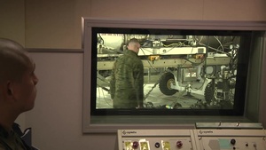 B-Roll of MCAS Iwakuni touring a hush house that will reduce jet engine noise