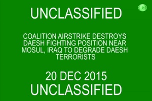 Dec. 20: Coalition strike destroys Daesh fighting position near Mosul.