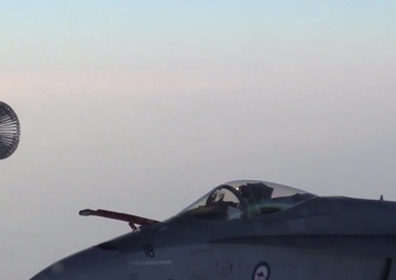 KC-135 Refuels British and Australian Fighters