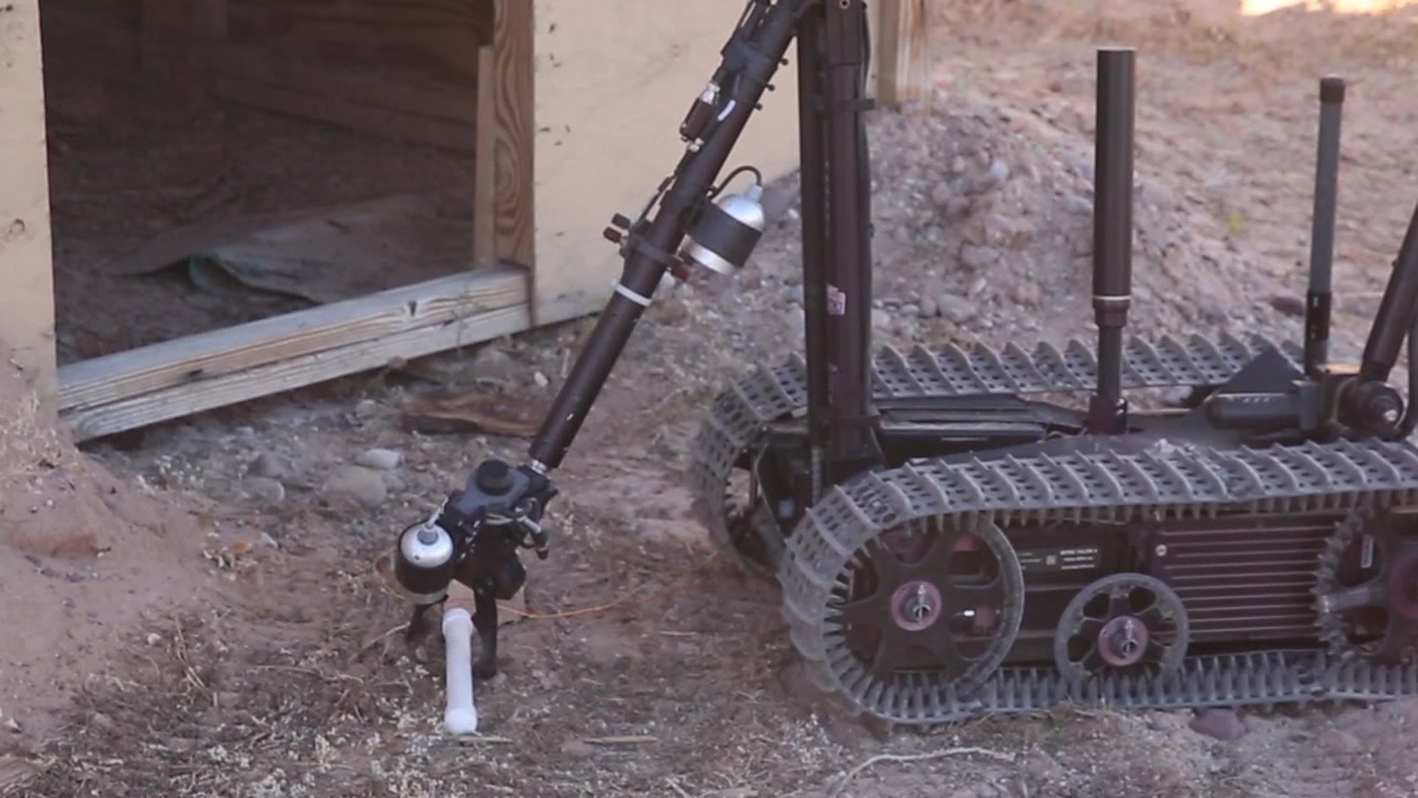 Explosive ordnance disposal technicians with Headquarters and Headquarters Squadron, based out of Marine Corps Air Station Yuma, Arizona, conduct counter-IED training at the Berry M. Goldwater Range Tuesday, December 8, 2015. (U.S. Marine Corps video by Lance Cpl. Brendan King)