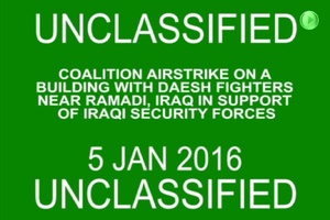 Jan. 5: Coalition airstrike on a building with Daesh fighters near Ramadi
