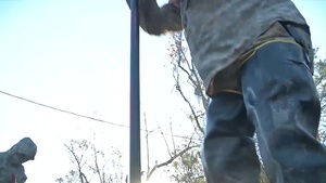 La. Guardsmen Work Around the Clock Filling HESCO Barriers on Avoca Island