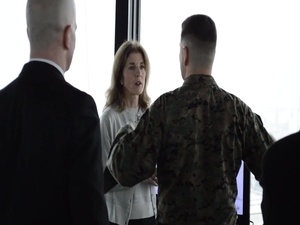 B-roll of US Ambassador to Japan, Caroline Kennedy visiting Marine Corps Air Station Iwakuni