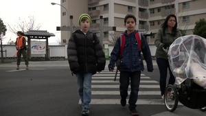 B-Roll of PMO Marines using wands, bright orange vests to make a difference on MCAS Iwakuni