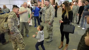 B-Roll of airmen returning from deployment