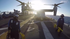 MV-22 Osprey Unchained to USS Boxer Flight Deck