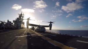 MV-22 Osprey Launches from USS Boxer Flight Deck