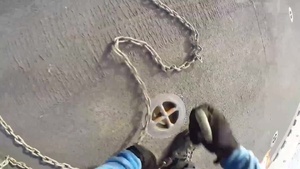 MH-60S Sea Hawk Helicopter Chained to USS Boxer Flight Deck