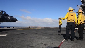 AV-8B Harrier II Launch from USS Boxer Flight Deck