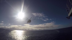 A CH-53 Sea Stallion Helicopter Approaches the Flight Deck