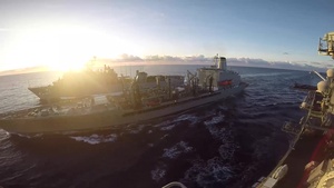 USS Boxer Conducts a Replenishment-At-Sea with USNS Henry J. Kaiser
