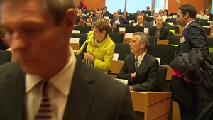 NATO Secretary General at European Parliament: Joint press point B-roll
