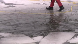 Ellsworth Firefighters Conduct Ice/Water Rescue Training, B-Roll