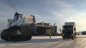 Norwegian Army Offloads Equipment for Exercise Cold Response 16