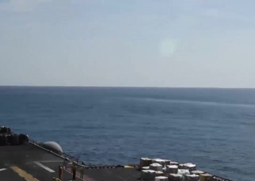 Time-Lapse of Vertical Replenishment to USS Boxer