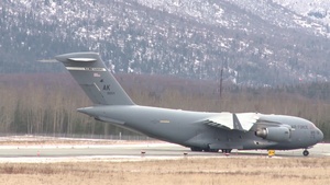C-17 lands and takes off on Bryant Army Airfield for the first time