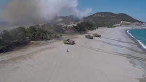Combined amphibious landing aerial video