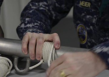 CVN 78 CO Learns Fancy Work