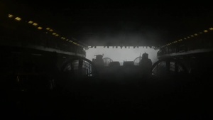 Landing craft, air cushion (LCAC) exits amphibious assault ship USS Boxer (LHD 4)