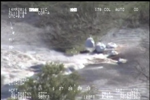 La. National Guard Black Hawk Sling-Loads Sandbags