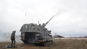 German Soldiers with the 131 Artillery Battalion Fire the Panzer Howitzer 2000