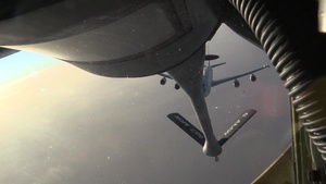KC-135 Refuels British E-3D Sentry Over Iraq
