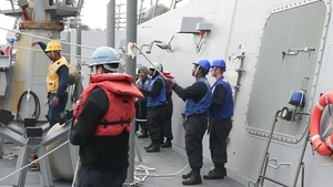 USS William P Lawrence conducts small boat ops