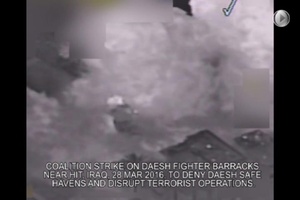 Mar. 28 : Coalition strike destroys Daesh fighter barracks near Hit, Iraq.