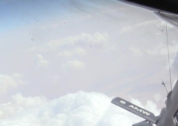 U.S. Air Force KC-135 refuels French Mirage 2000D over Iraq