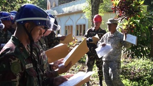Hawaii National Guard CERFP team and Armed Forces Philippines practice collapsed Structure shoring during Balikatan 2016