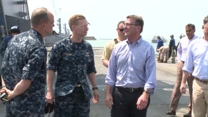 Carter Arrives At USS Blue Ridge