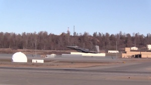 F-22 Raptors from JBER depart to Nellis AFB for Neptune Falcon