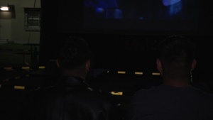Broll of single service members aboard MCAS Iwakuni enjoying an outdoor movie