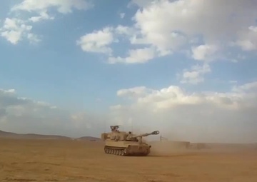 1-7 Field Artillery prepares for night fire