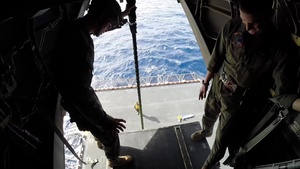Fast Roping from MV-22 Osprey on Flight Deck of USS Boxer (LHD4)
