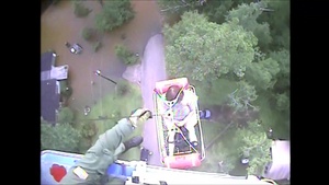 Coast Guard aircrews rescue flood victims near Houston