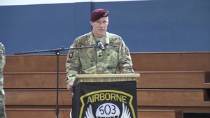 HHC Company, 1st Battalion, 503rd Infantry Regiment, 173rd Airborne Brigade Change of Command Ceremony