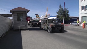 U.S. Marines convoy through Riga, Latvia