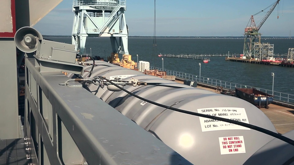 DVIDS - Video - Mark 8 Life Raft Footage aboard PCU Gerald R. Ford (CVN 78)