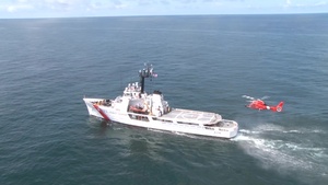 Coast Guard Cutter Dauntless and Air Station Houston perform shipboard helicopter operations