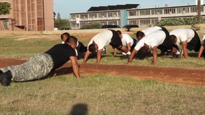 Soon to be Youth Challenge Academy graduates pushed on last day.