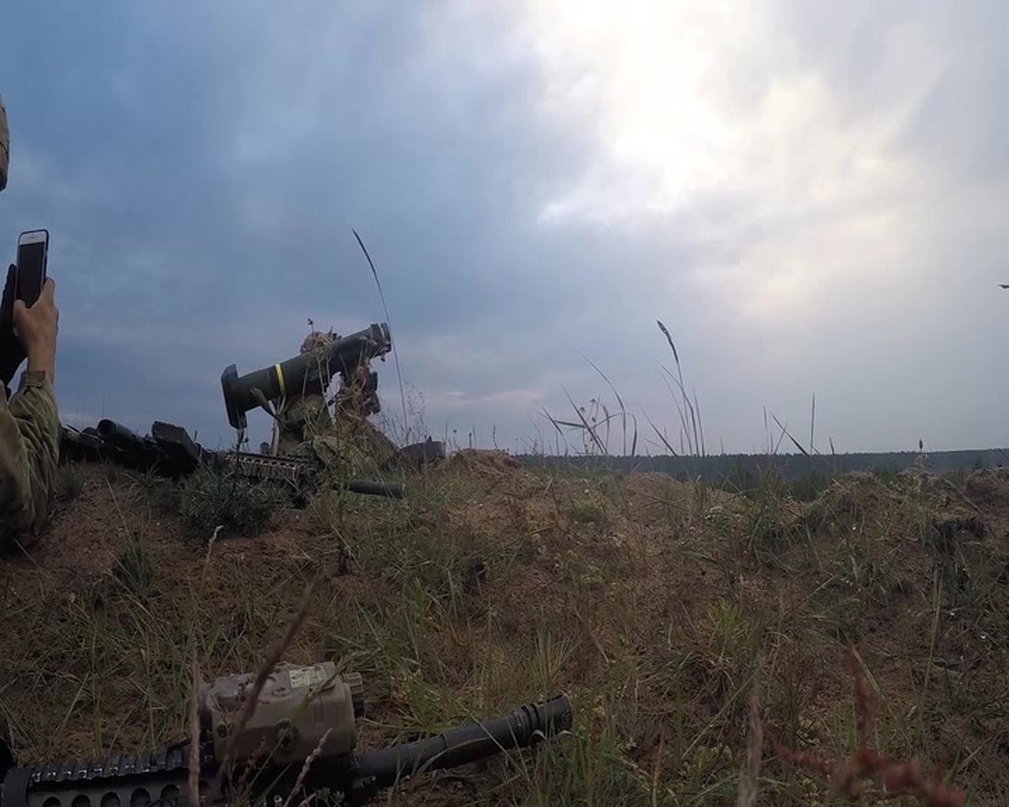 Spc. Cody Kennann, an infantryman with 3rd Battalion, 69th Armor Regiment from Amarillo, Texas, fires a Javelin anti-tank missile during a Combined Arms Live-Fire Exercise at Drawsko Pomorskie Training Area, Poland June 13 during Exercise Anakonda 16.