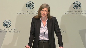 Ambassador Samantha Power delivers remarks at the U.S. Institute of Peace