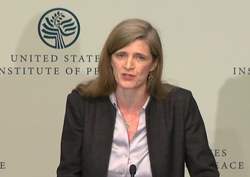 Ambassador Samantha Power delivers remarks at the U.S. Institute of Peace