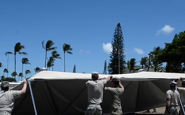 Hawaii DMAT, 445th Civil Affairs Battalion,NCHB 8 and NCHB 10, build a field hospital in support of HA/DR operations for RIMPAC