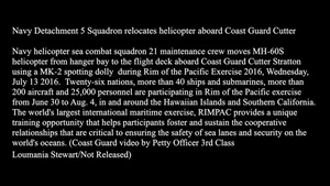 Navy helcopter aboard Coast Guard Cutter Stratton