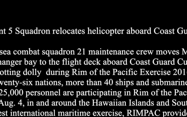 Navy helcopter aboard Coast Guard Cutter Stratton