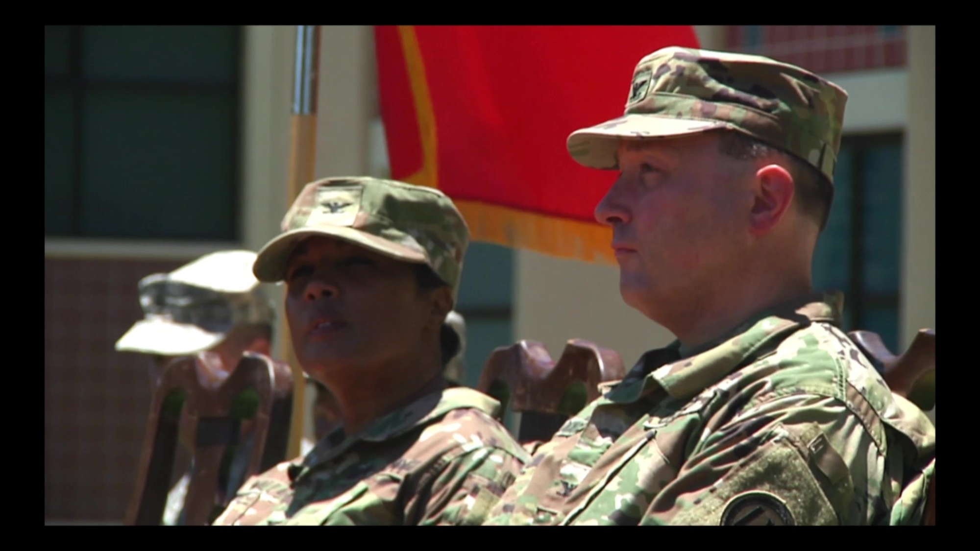 USARPAC-SU Change of Command Ceremony between outgoing commander Col. George Dixon and incoming commander Col. Patricia Wallace.